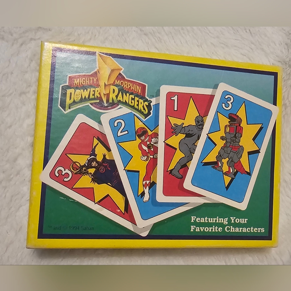 Vintage Mighty Morphin Power Rangers Card Set - Purple and Yellow
